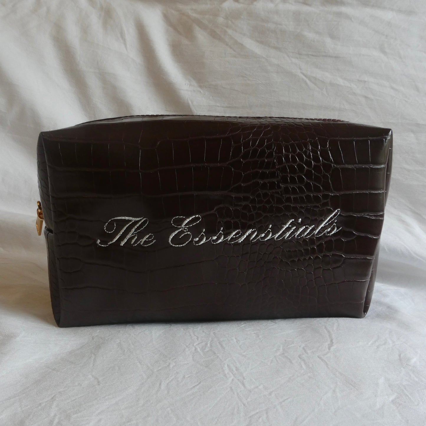 The Essentials - Brown Croc Pouch