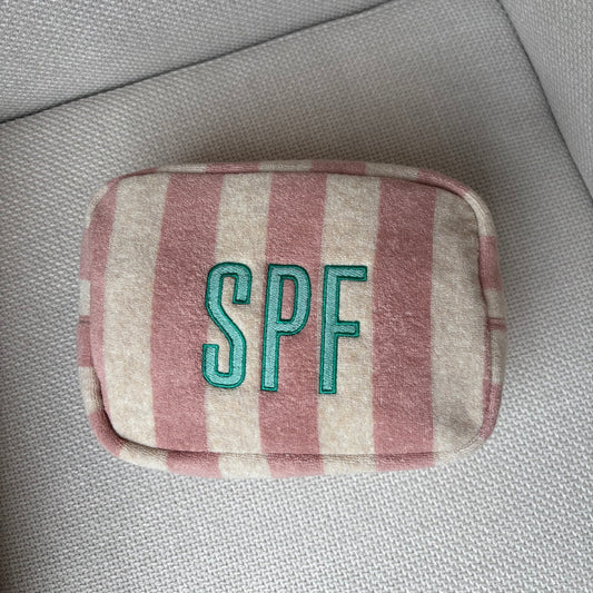 Custom Pink Terry Cloth Pouch
