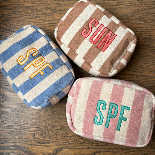 Custom Pink Terry Cloth Pouch