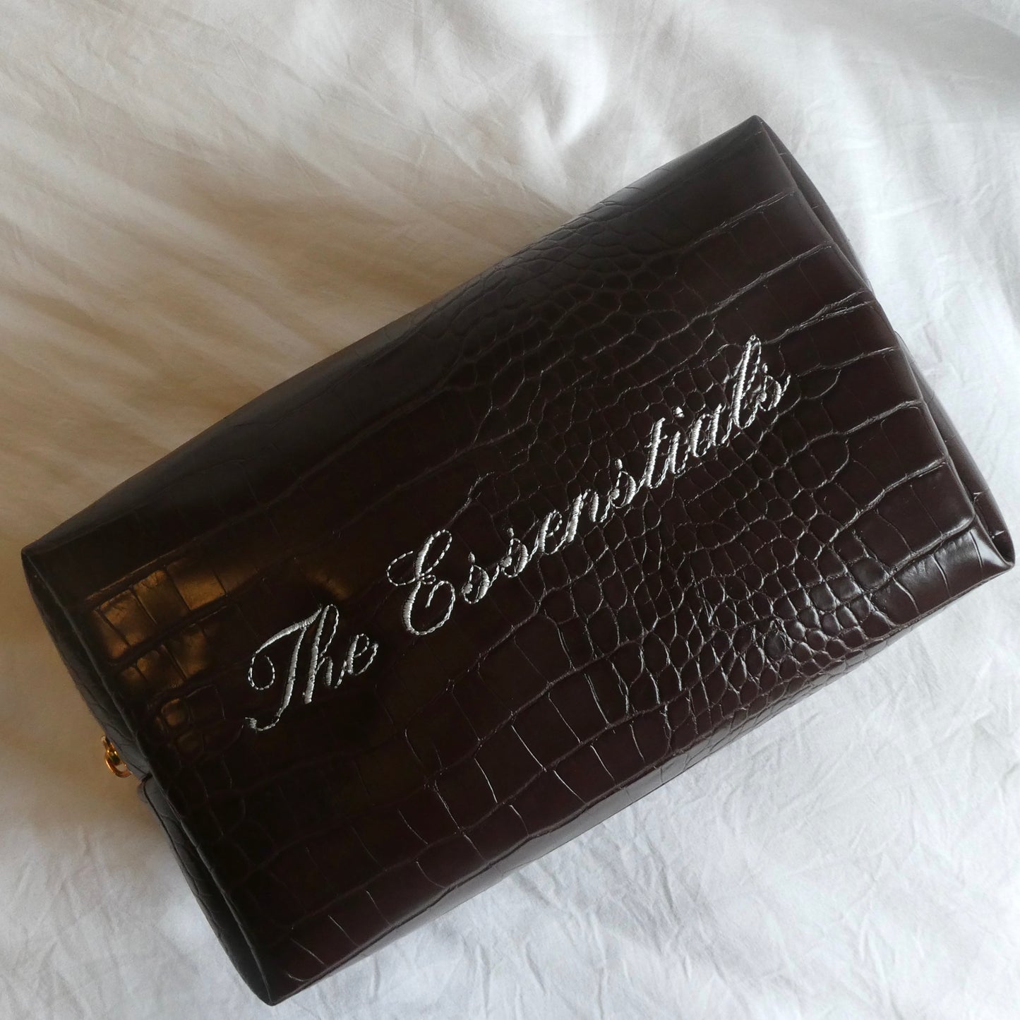 The Essentials - Brown Croc Pouch