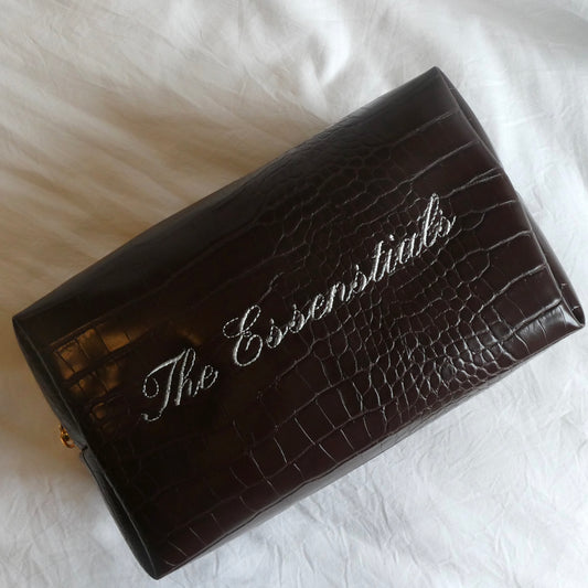 The Essentials - Brown Croc Pouch
