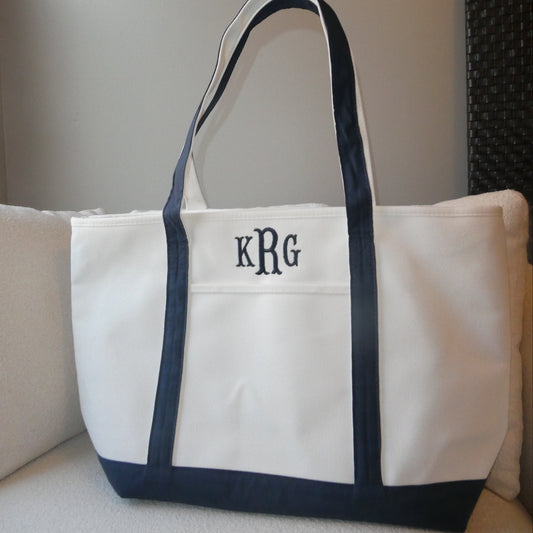 Custom Large Navy Canvas Tote