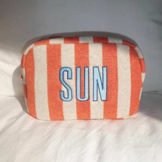 Custom Coral Terry Cloth Pouch