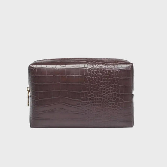 Custom Brown Croc Pouch